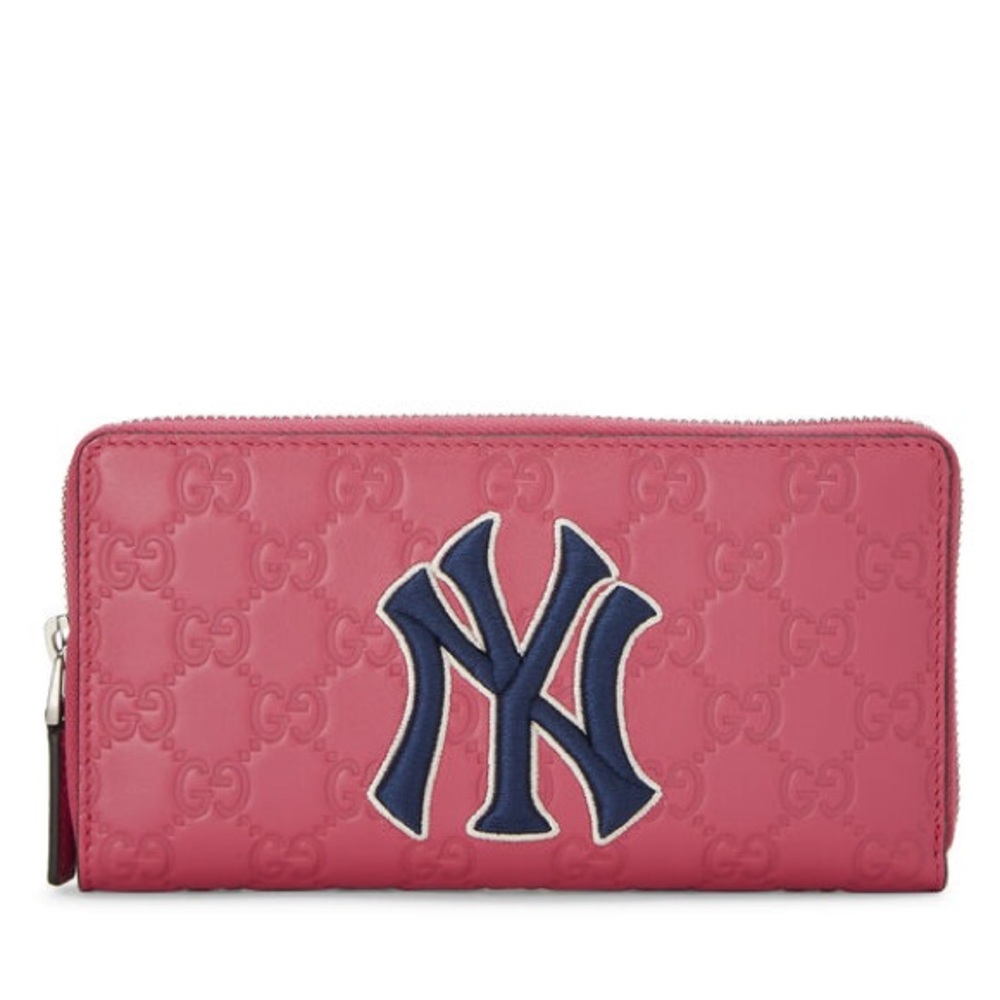 [Authentic]GUCCI PINK GUCCISSIMA NEW YORK YANKEES WALLET